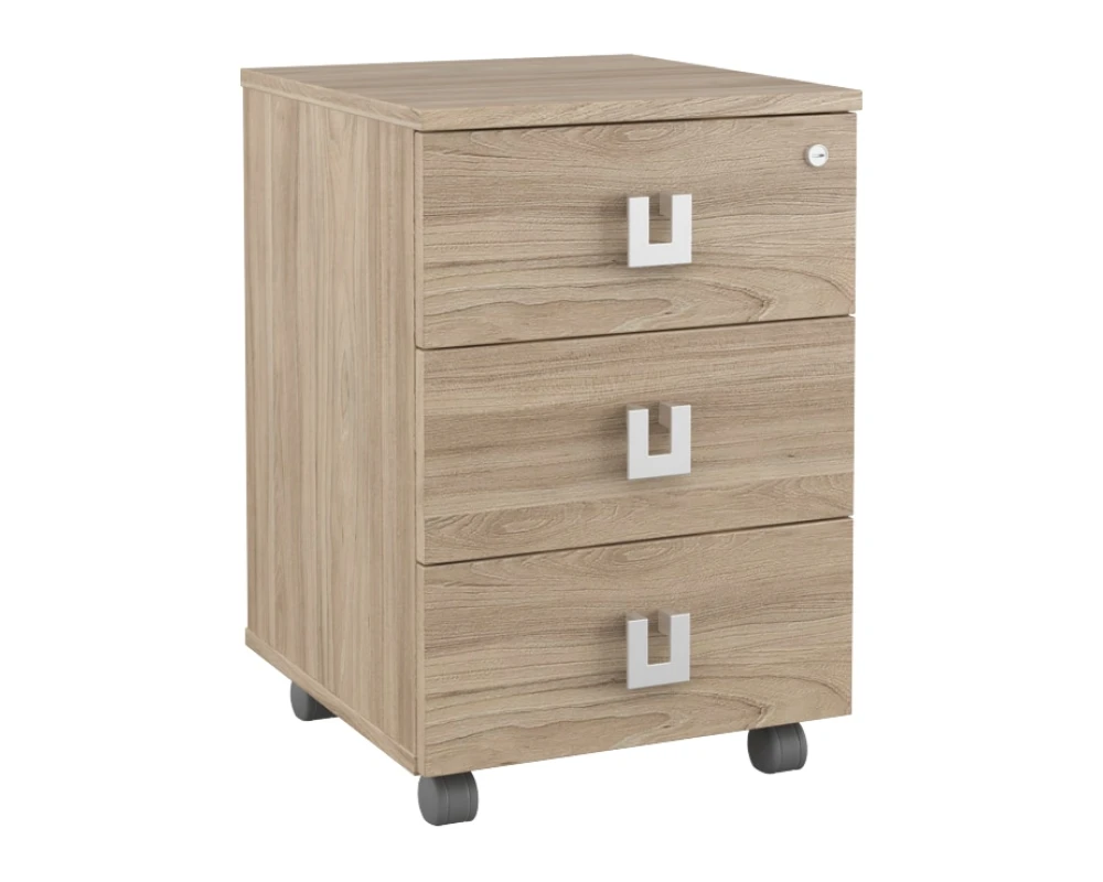 Тумба подкатная с 3 ящиками Солид / Solid Вяз