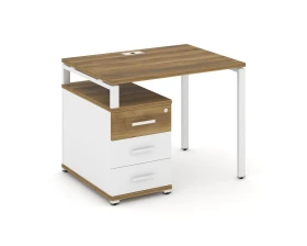 Стол письменный с 1 опорной тумбой CN.SP-301 W 980/1346x720x750 Концепт / Concept images