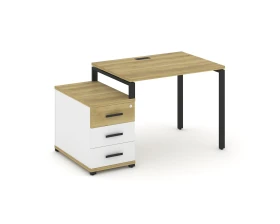Стол письменный с 1 опорной тумбой CN.SP-301 W 980/1346x720x750 Концепт / Concept images