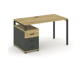 Стол письменный с 1 опорной тумбой CN.SP-301 W 980/1346x720x750 Концепт / Concept images