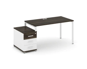 Стол письменный с 1 опорной тумбой CN.SP-303 W 1380/1746x720x750 Концепт / Concept images