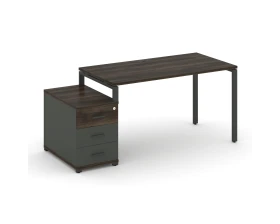 Стол письменный с 1 опорной тумбой CN.SP-303 W 1380/1746x720x750 Концепт / Concept images