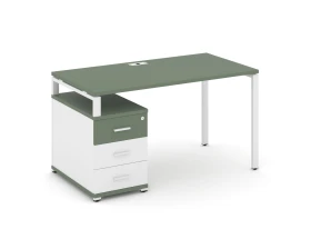 Стол письменный с 1 опорной тумбой CN.SP-303 W 1380/1746x720x750 Концепт / Concept images