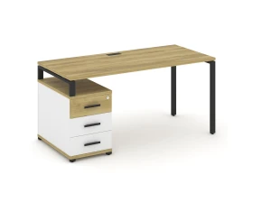 Стол письменный с 1 опорной тумбой CN.SP-304 W 1580/1946x720x750 Концепт / Concept images