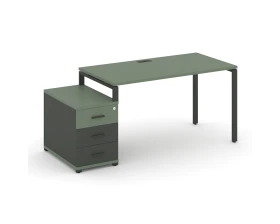 Стол письменный с 1 опорной тумбой CN.SP-304 W 1580/1946x720x750 Концепт / Concept images