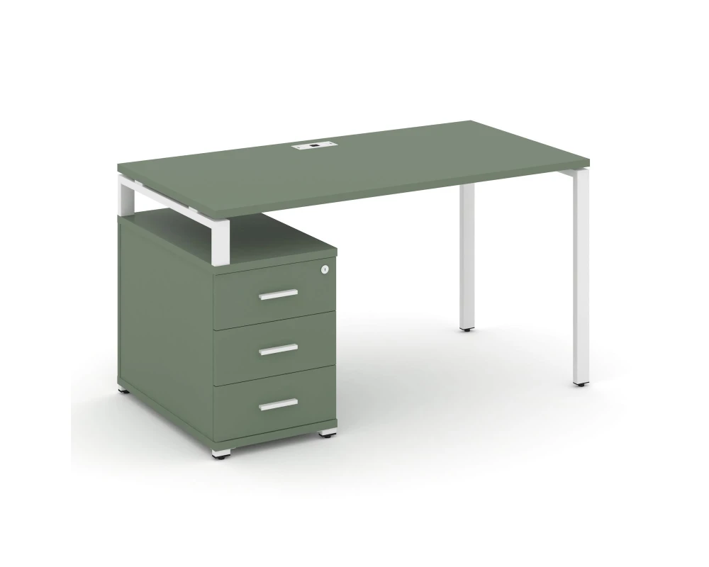 Стол письменный с 1 опорной тумбой CN.SP-304 W 1580/1946x720x750 Концепт / Concept