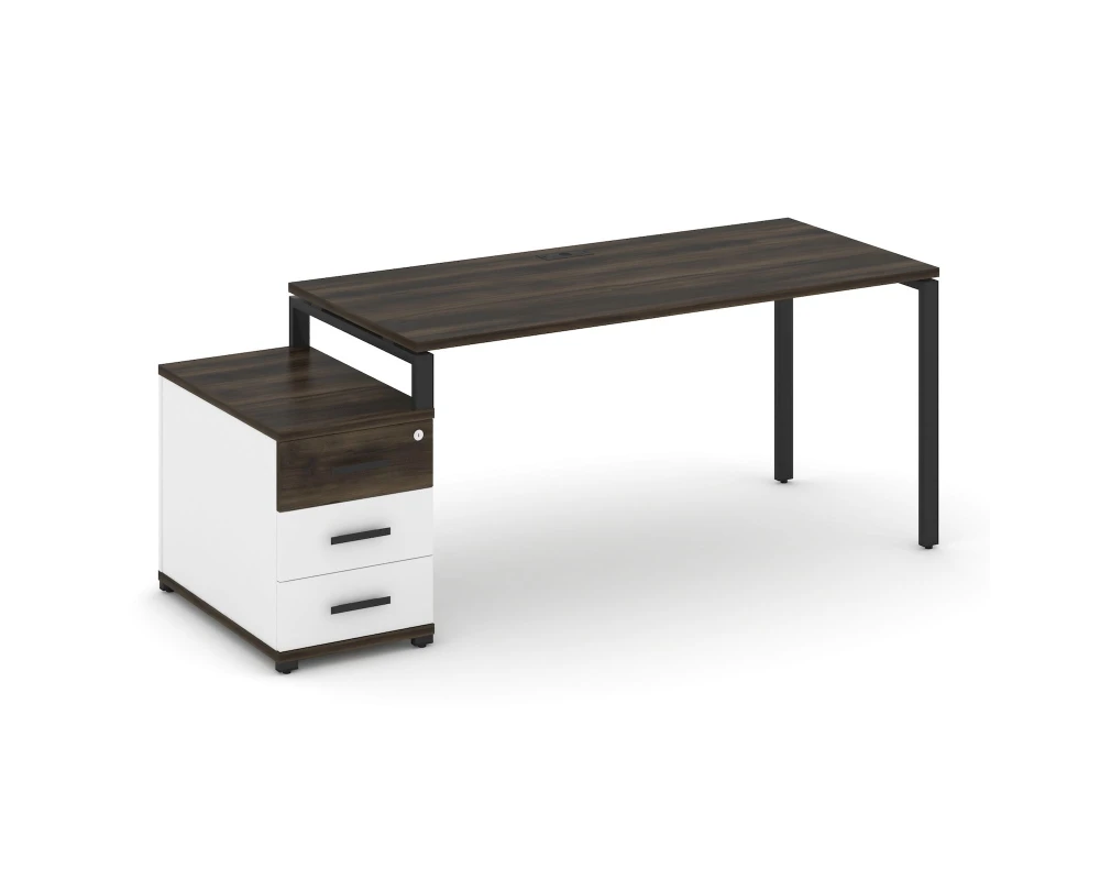 Стол письменный с 1 опорной тумбой CN.SP-304 W 1580/1946x720x750 Концепт / Concept