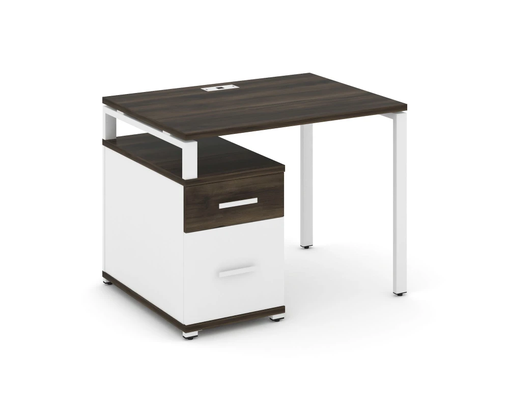 Стол письменный с 1 опорной тумбой CN.SP-305 W 980/1346x720x750 Концепт / Concept