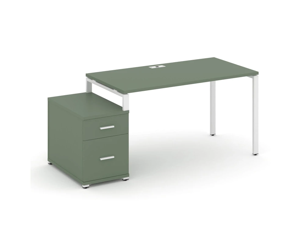 Стол письменный с 1 опорной тумбой CN.SP-305 W 980/1346x720x750 Концепт / Concept