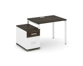 Стол письменный с 1 опорной тумбой CN.SP-305 W 980/1346x720x750 Концепт / Concept images