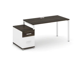 Стол письменный с 1 опорной тумбой CN.SP-307 W 1380/1746x720x750 Концепт / Concept images