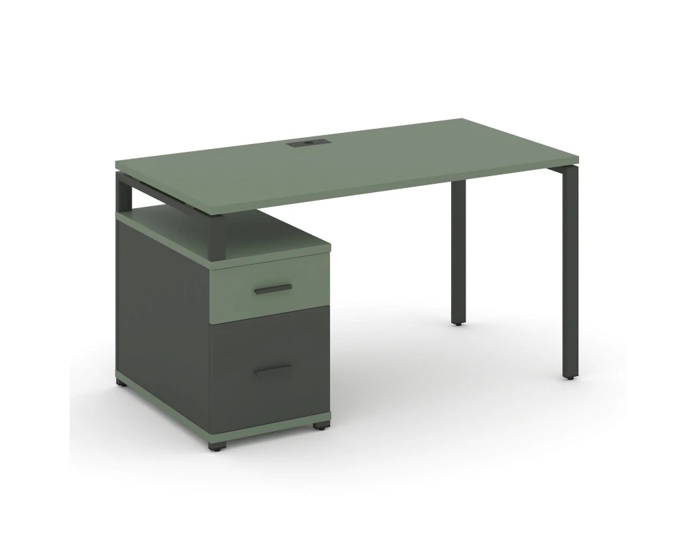 Стол письменный с 1 опорной тумбой CN.SP-307 W 1380/1746x720x750 Концепт / Concept