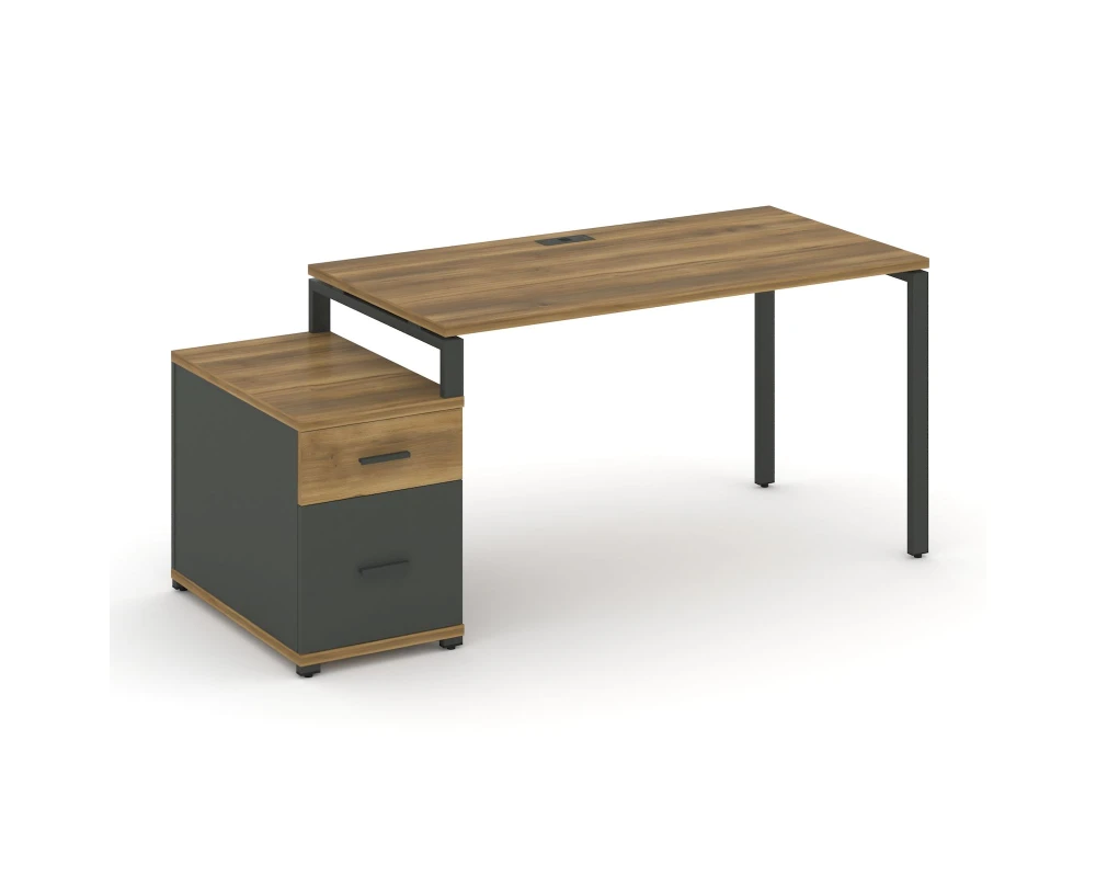 Стол письменный с 1 опорной тумбой CN.SP-307 W 1380/1746x720x750 Концепт / Concept