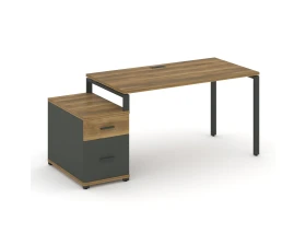 Стол письменный с 1 опорной тумбой CN.SP-307 W 1380/1746x720x750 Концепт / Concept images