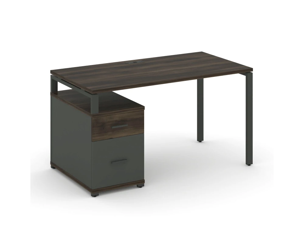 Стол письменный с 1 опорной тумбой CN.SP-307 W 1380/1746x720x750 Концепт / Concept