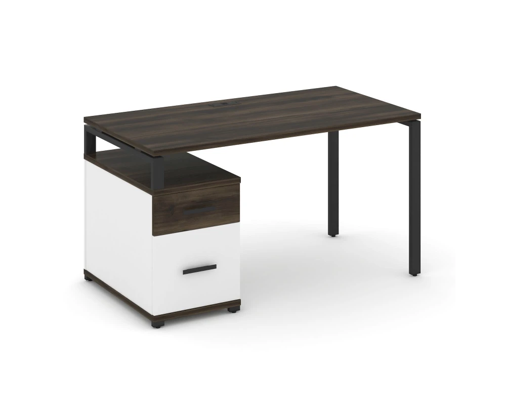Стол письменный с 1 опорной тумбой CN.SP-307 W 1380/1746x720x750 Концепт / Concept