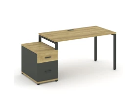 Стол письменный с 1 опорной тумбой CN.SP-307 W 1380/1746x720x750 Концепт / Concept images
