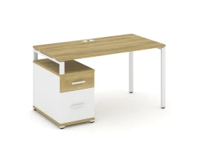 Стол письменный с 1 опорной тумбой CN.SP-307 W 1380/1746x720x750 Концепт / Concept images