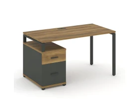 Стол письменный с 1 опорной тумбой CN.SP-307 W 1380/1746x720x750 Концепт / Concept images