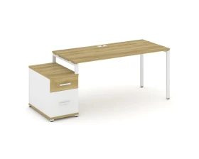 Стол письменный с 1 опорной тумбой CN.SP-308 W 1580/1946x720x750 Концепт / Concept images