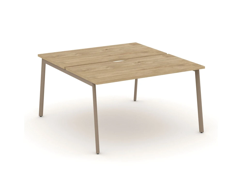 Рабочая станция на 2 места с вырезом на плоскоовальной трубе 138x150x75 Эстетика / Estetica