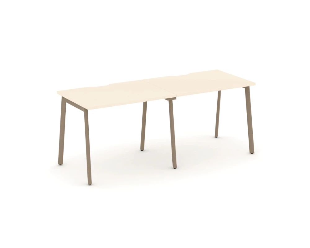 Рабочая станция на 2 места с вырезом на плоскоовальной трубе 196x73x75 Эстетика / Estetica