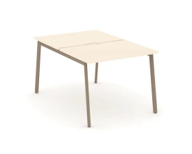 Рабочая станция на 2 места с вырезом на плоскоовальной трубе 98x150x75 Эстетика / Estetica images