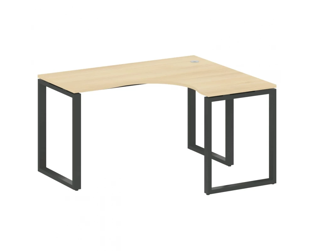 Стол офисный угловой правый на О-образном м/к 140x120x75 Metal System
