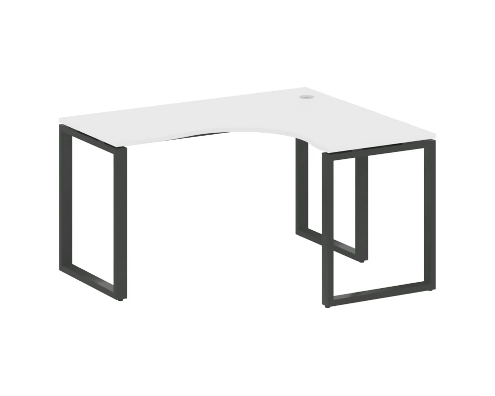 Стол офисный угловой правый на О-образном м/к 140x120x75 Metal System
