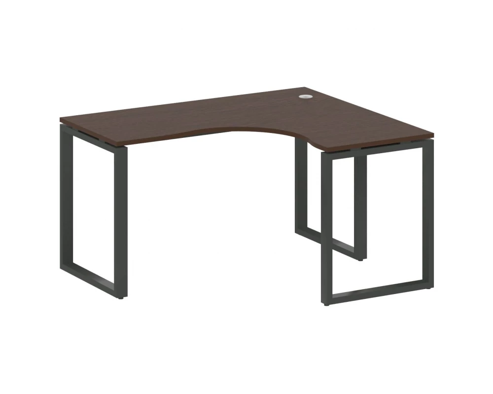 Стол офисный угловой правый на О-образном м/к 140x120x75 Metal System