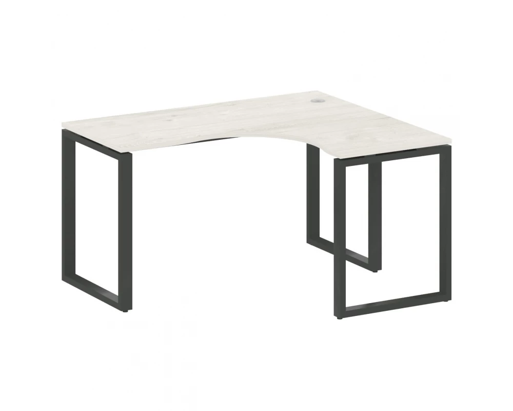 Стол офисный угловой правый на О-образном м/к 140x120x75 Metal System