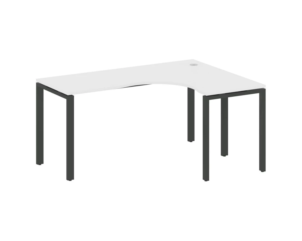 Стол криволинейный правый на П-образном м/к 160x120x75 Metal System