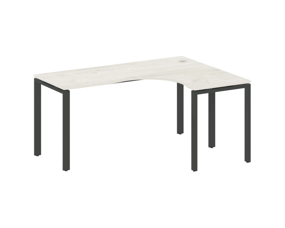 Стол криволинейный правый на П-образном м/к 160x120x75 Metal System