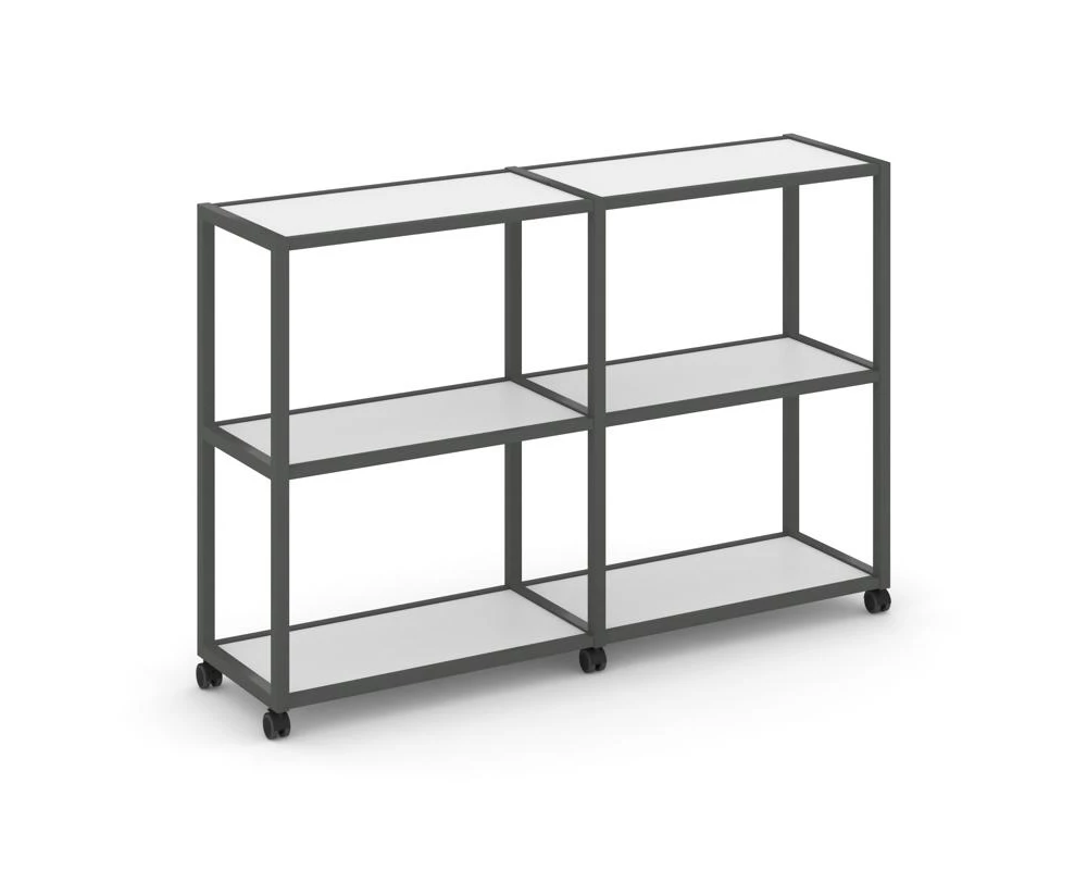 Стеллаж 3 уровня 2 секции VR.LT-STK-311.08 1570x400x1046 Shelf Mobile