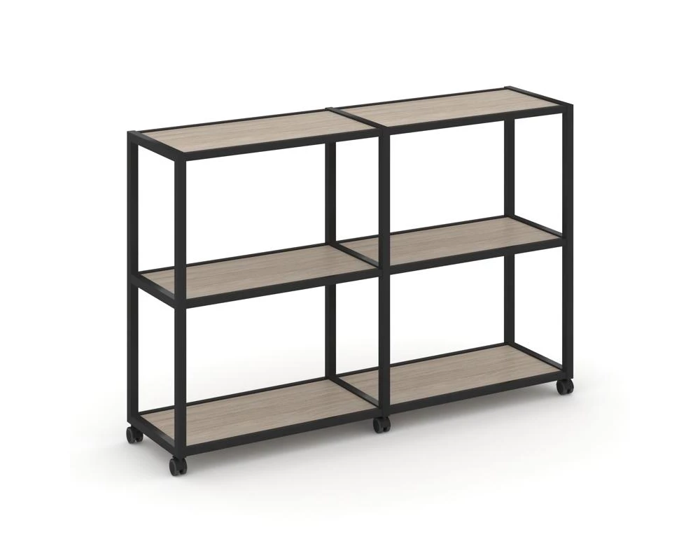 Стеллаж 3 уровня 2 секции VR.LT-STK-311.08 1570x400x1046 Shelf Mobile
