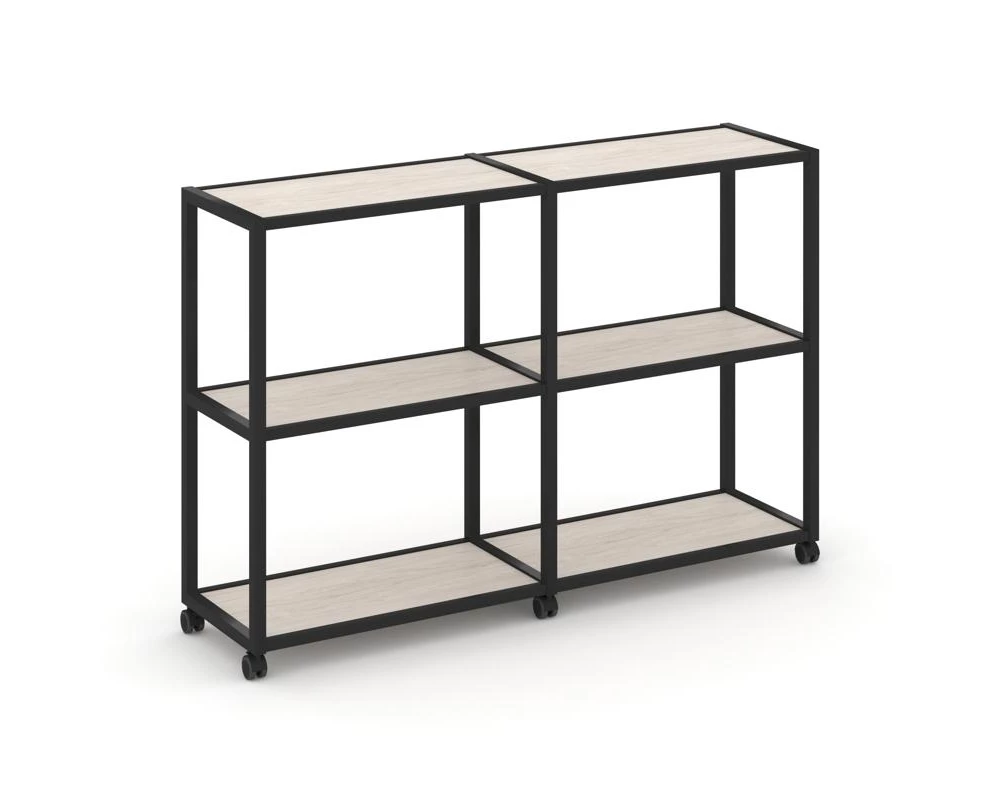Стеллаж 3 уровня 2 секции VR.LT-STK-311.08 1570x400x1046 Shelf Mobile