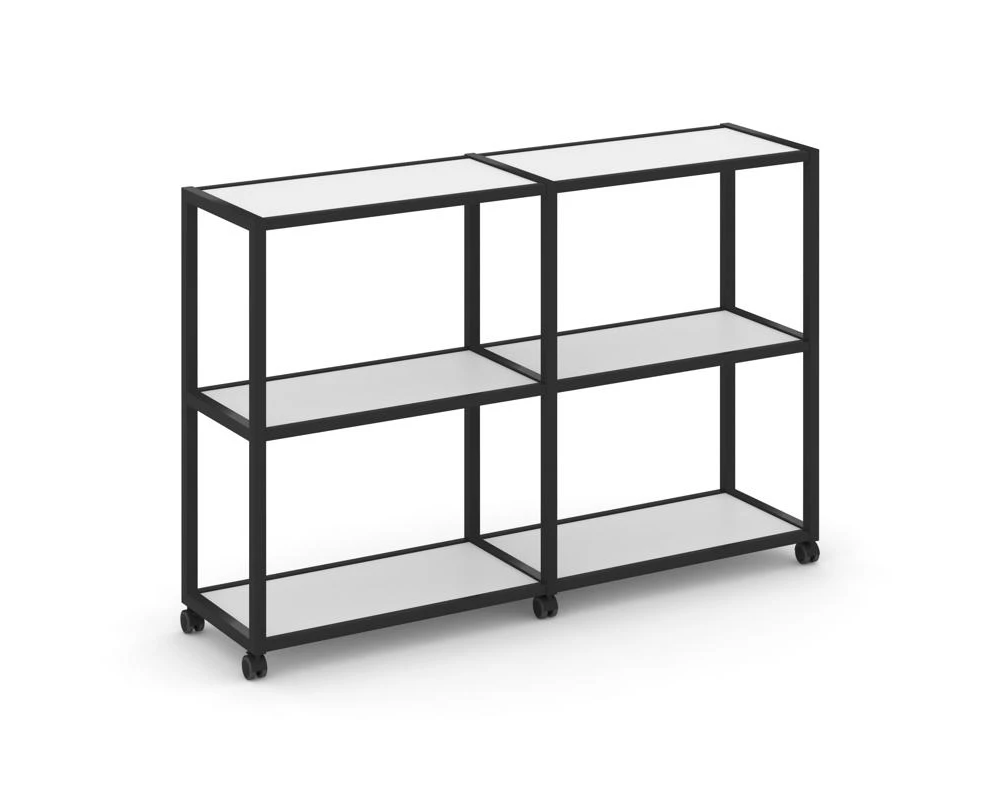 Стеллаж 3 уровня 2 секции VR.LT-STK-311.08 1570x400x1046 Shelf Mobile