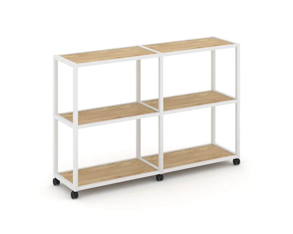 Стеллаж 3 уровня 2 секции VR.LT-STK-311.08 1570x400x1046 Shelf Mobile