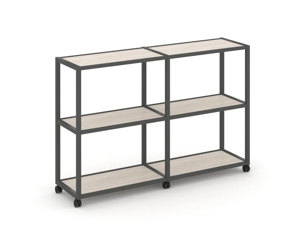 Стеллаж 3 уровня 2 секции VR.LT-STK-311.08 1570x400x1046 Shelf Mobile