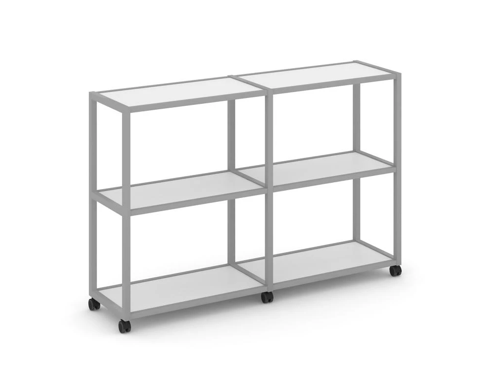 Стеллаж 3 уровня 2 секции VR.LT-STK-311.08 1570x400x1046 Shelf Mobile