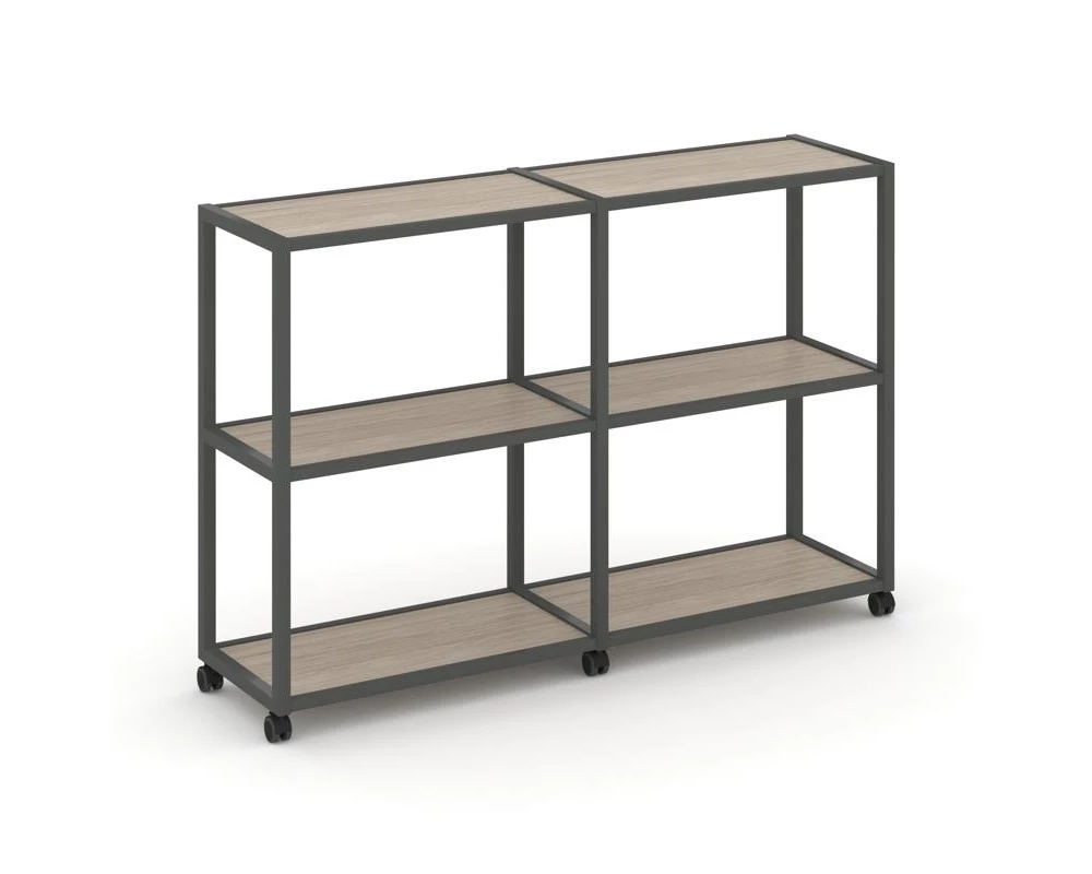 Стеллаж 3 уровня 2 секции VR.LT-STK-311.08 1570x400x1046 Shelf Mobile