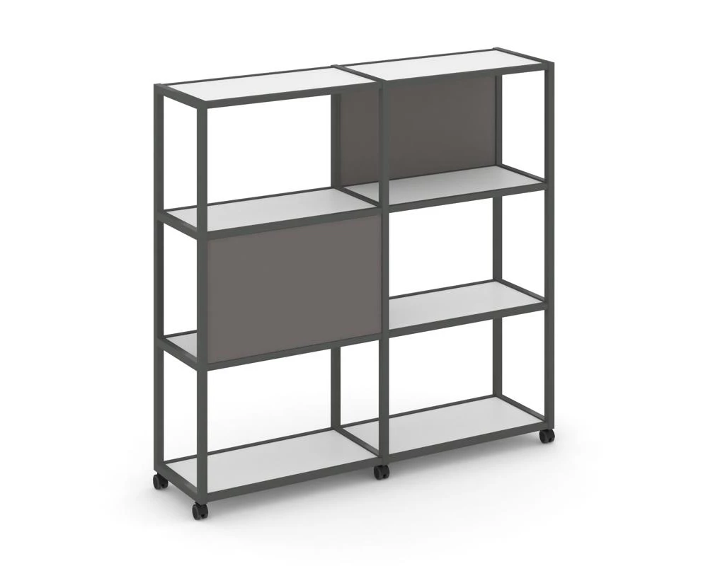 Стеллаж 4 уровня 2 секции VR.LT-STK-412.08 1570x400x1523 Shelf Mobile