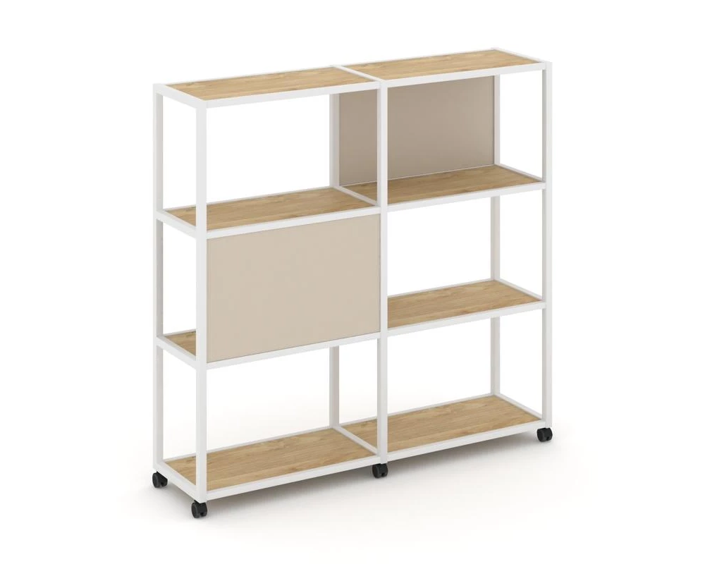 Стеллаж 4 уровня 2 секции VR.LT-STK-412.08 1570x400x1523 Shelf Mobile