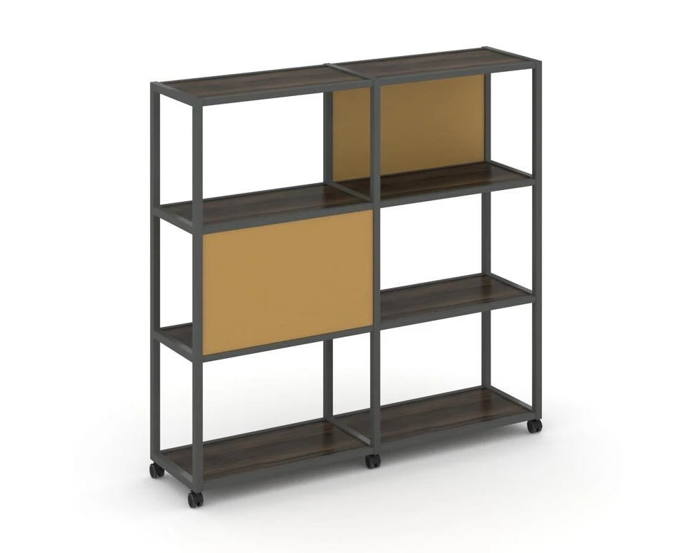 Стеллаж 4 уровня 2 секции VR.LT-STK-412.08 1570x400x1523 Shelf Mobile