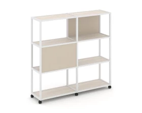 Стеллаж 4 уровня 2 секции VR.LT-STK-412.08 1570x400x1523 Shelf Mobile images