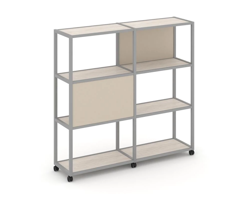 Стеллаж 4 уровня 2 секции VR.LT-STK-412.08 1570x400x1523 Shelf Mobile