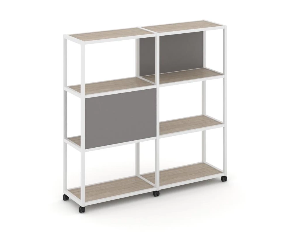 Стеллаж 4 уровня 2 секции VR.LT-STK-412.08 1570x400x1523 Shelf Mobile