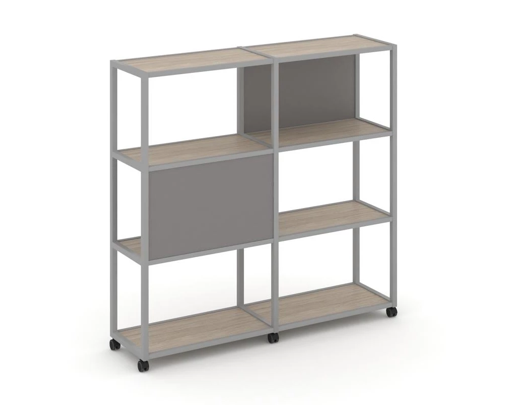 Стеллаж 4 уровня 2 секции VR.LT-STK-412.08 1570x400x1523 Shelf Mobile