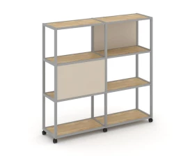 Стеллаж 4 уровня 2 секции VR.LT-STK-412.08 1570x400x1523 Shelf Mobile images