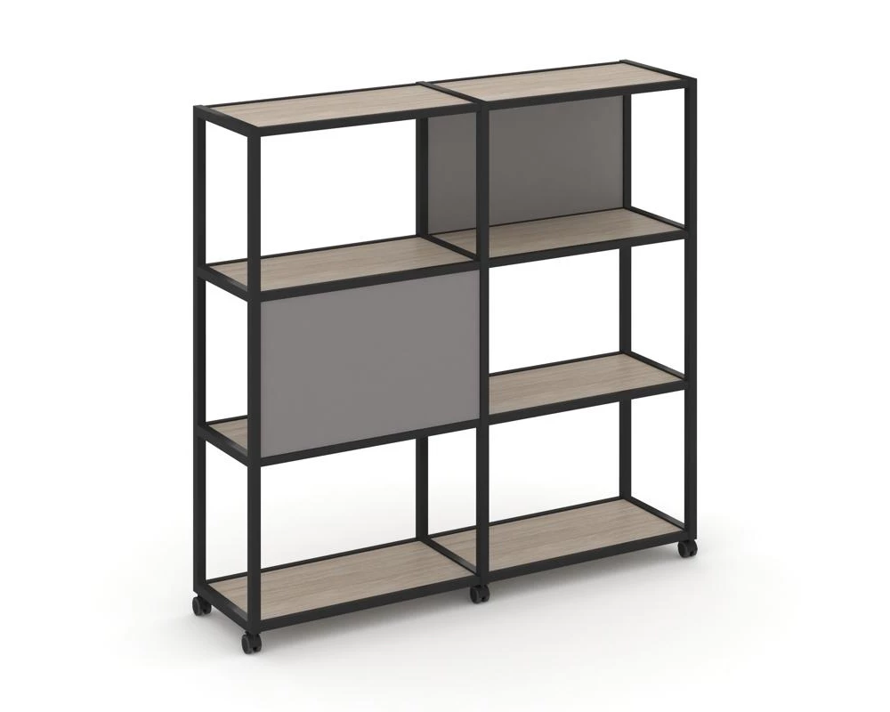 Стеллаж 4 уровня 2 секции VR.LT-STK-412.08 1570x400x1523 Shelf Mobile